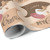 Ik hou van mijn koffieretro Java Cadeaupapier (Rol Hoek)