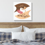 Ik hou van mijn koffieretro Java Canvas Afdruk (Insitu (Slaapkamer))