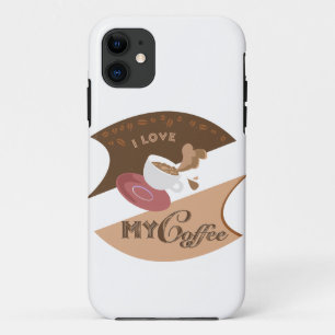 Ik hou van mijn koffieretro Java iPhone 11 Hoesje