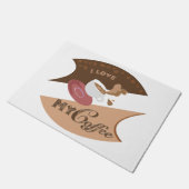 Ik hou van mijn koffieretro Java Deurmat (Schuin)
