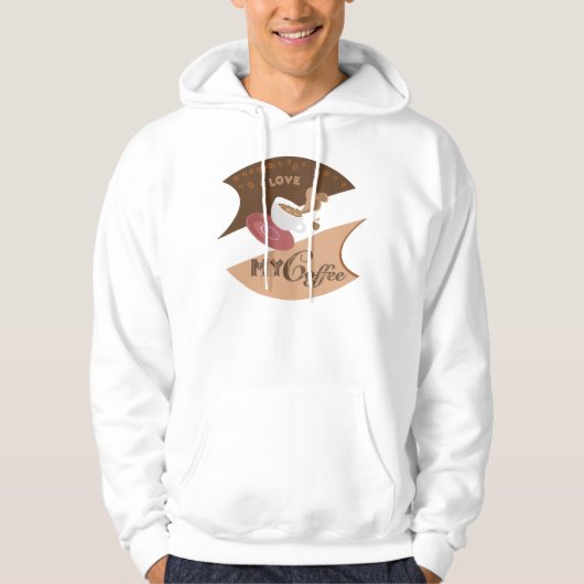 Ik hou van mijn koffieretro Java Hoodie (Voorkant)