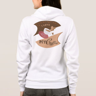 Ik hou van mijn koffieretro Java Hoodie
