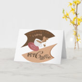 Ik hou van mijn koffieretro Java Kaart (Gele Bloem)