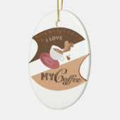 Ik hou van mijn koffieretro Java Keramisch Ornament (Links)