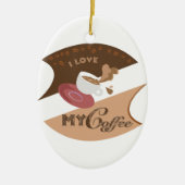 Ik hou van mijn koffieretro Java Keramisch Ornament (Voorkant)