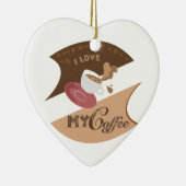 Ik hou van mijn koffieretro Java Keramisch Ornament (Rechts)