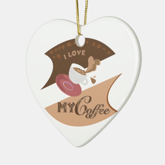 Ik hou van mijn koffieretro Java Keramisch Ornament (Links)