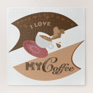 Ik hou van mijn koffieretro Java Legpuzzel
