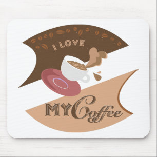 Ik hou van mijn koffieretro Java Muismat