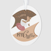 Ik hou van mijn koffieretro Java Ornament (voorkant)