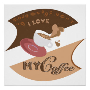 Ik hou van mijn koffieretro Java Perfect Poster