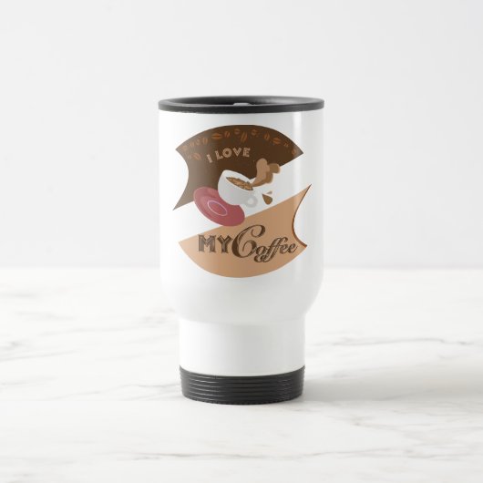 Ik hou van mijn koffieretro Java Reisbeker (Center)