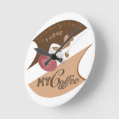 Ik hou van mijn koffieretro Java Ronde Klok (Hoek)