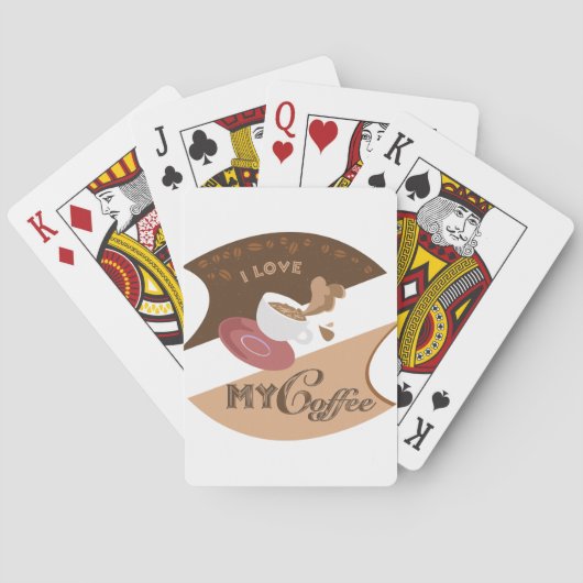 Ik hou van mijn koffieretro Java Speelkaarten (Achterkant)