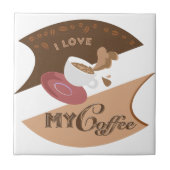 Ik hou van mijn koffieretro Java Tegeltje (Voorkant)