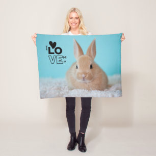 Ik hou van mijn konijn FOTOCADEAU voor huiskonijne Fleece Deken