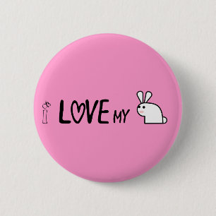 Ik hou van mijn konijntje ronde button 5,7 cm