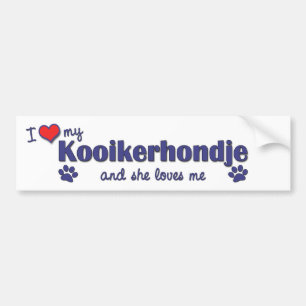 Ik hou van mijn kooikerhondje (Vrouw hond) Bumpersticker