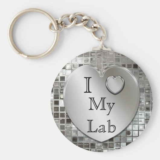 Ik hou van mijn Lab Heart Keychain (Voorkant)