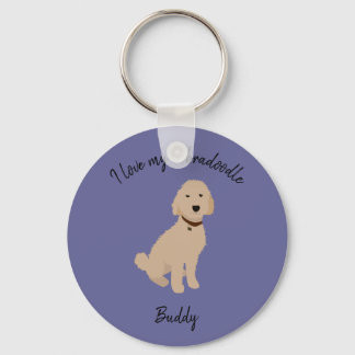Ik hou van mijn Labradoodle-sleutelhanger Sleutelhanger