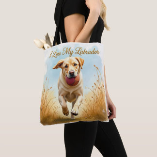 Ik hou van mijn Labrador boodschappentas Draagtas