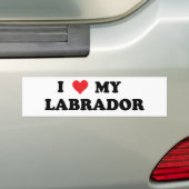 Ik hou van mijn labrador bumpersticker (Op auto)