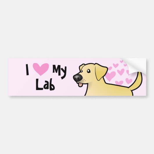 Ik hou van mijn labrador Retriever Bumpersticker (Voorkant)