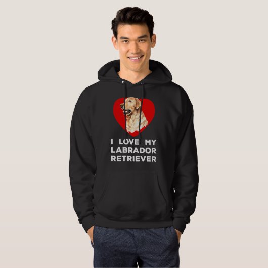 Ik hou van mijn Labrador Retriever Dog Hoodie (Voorkant volledig)