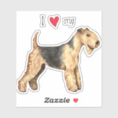 Ik hou van mijn Lakeland Terrier Vinyl Sticker (Vel)