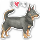 Ik hou van mijn Lancashire Heeler Vinyl Sticker (Voorkant)