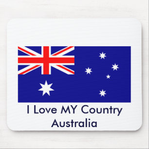 Ik hou van mijn land Australië Vlag Sjabloon Muismat