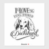 Ik hou van mijn lange haar teckel vinyl sticker (Vel)
