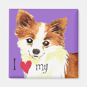 Ik hou van mijn lange kat Chihuahua Magneet