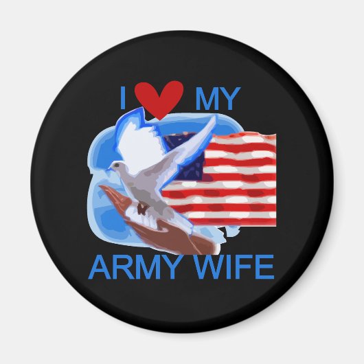 Ik hou van mijn leger vrouw Tshirts en geschenken Magneet (Voorkant)