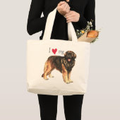 Ik hou van mijn Leonberger Grote Tote Bag (Voorkant (product))