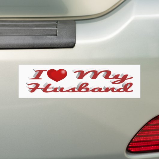 Ik hou van mijn leuke rode tekst bumpersticker (Op auto)