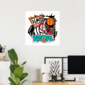 "Ik hou van mijn leven" basketbal poster (Thuiskantoor)