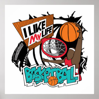 "Ik hou van mijn leven" basketbal poster