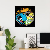 "Ik hou van mijn leven" strand poster (Thuiskantoor)