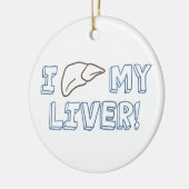 Ik hou van mijn lever keramisch ornament (Links)