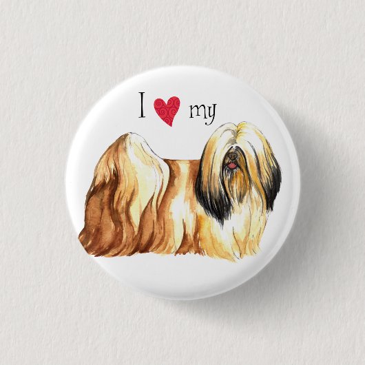 Ik hou van mijn Lhasa Apso Ronde Button 3,2 Cm (Voorkant)