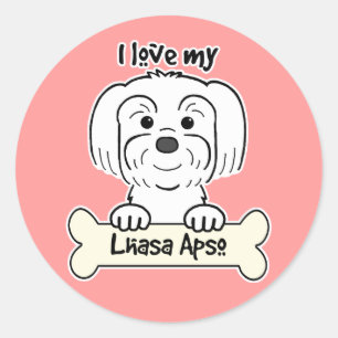 Ik hou van mijn Lhasa Apso Ronde Sticker