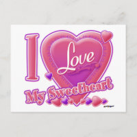 Ik hou van mijn liefje, roze/paars, hart