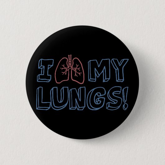 Ik hou van mijn longen ronde button 5,7 cm (Voorkant)
