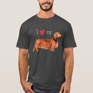 Ik hou van mijn Longhaire Dachshund T-shirt