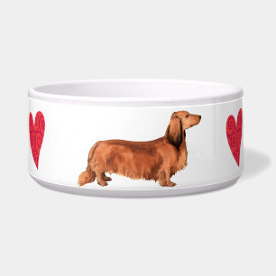 Ik hou van mijn Longhaire Dachshund Voerbakje
