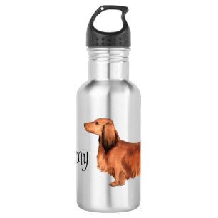 Ik hou van mijn Longhaire Dachshund Waterfles