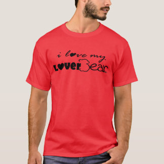 Ik hou van mijn LoverBear—zwart op rood T-shirt