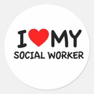 Ik hou van mijn maatschappelijk werker ronde sticker