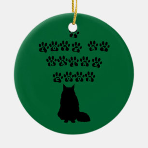 Ik hou van mijn Maine Coon—Zwarte tekst Keramisch Ornament